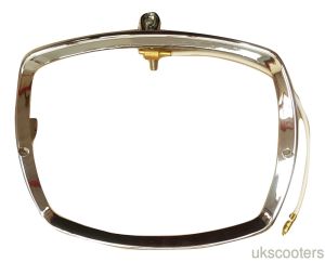 LAMBRETTA GP 125 150 200 DL HEADLIGHT CHROME RIM WITH EARTH WIRE ITALIAN BOSATTA