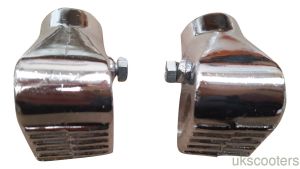 ukscooters VESPA PAIR OF ALLOY STAND FEET NEW PX LML T5 CHROME WITH FIXING SHOES