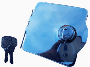 ukscooters LAMBRETTA PETROL TANK CAP OUTER FLAP COVER W KEYS LI S3 TV SX CHROME