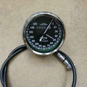 SMITHS SPEEDOMETER 150M WITH CABLE ROYAL ENFIELD BSA NORTON REPLICA BLACK NEW