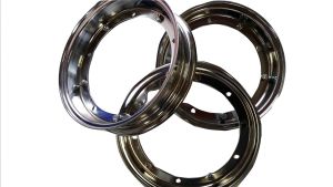 VESPA CHROMED WHEEL RIMS X 3 NEW PX/LML/P/T5 ETC 10" SPLIT RIM GENUINE LML PART