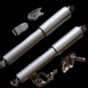 Pair of escorts dampers silver grey with fixing brackets GP LI TV SX