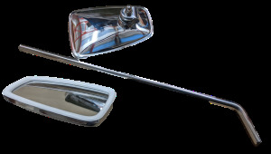 ukscooters VESPA LAMBRETTA HIGHLY CHROMED STADIUM 2 X MIRROR HEADS 14" S/S STEM