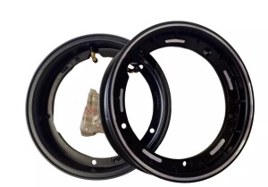 ukscooters VESPA 10 INCH TUBELESS WHEEL RIMS MATT BLACK PX LML T5 X 2 COMPLETE
