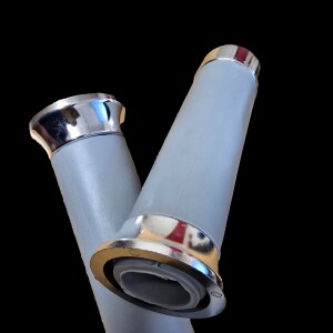 Vespa chrome and grey foam grips LML PX PE made in Italy
